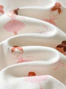 SHEIN Dozemod 新生女婴 2 件套花卉图案圆领长袖前拉链连体柔软睡衣 - 彩色 - 查看 6