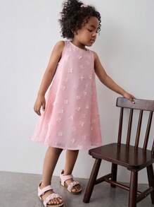 Maija Kids Maija Kids Vestido de niña con top holgado sin mangas y falda de volantes