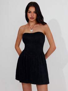 Roylia Elegant Vintage Strapless Lace Jumpsuit For Women, Slim Fit Summer Outfit