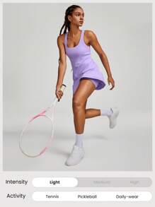 GLOWMODE FeatherFit™-Air Peekaboo Everyday Built-In Shorts Pocket Anti-Slip Dress Light Support Low Impact Yoga Studio Spring Dress Summer Quick Dry Moisture Wicking