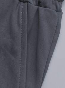 Manfinity Hypemode Shorts de verano sueltos y casuales con bolsillos laterales y cintura con cordón de un solo color