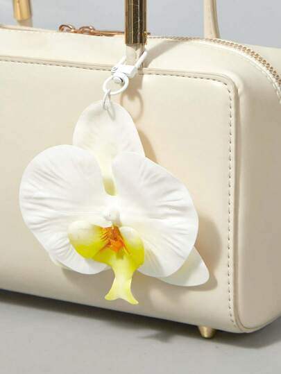 Kawaii 1 pieza Llavero con dije de bolso de playa con flores tropicales de estilo bohemio