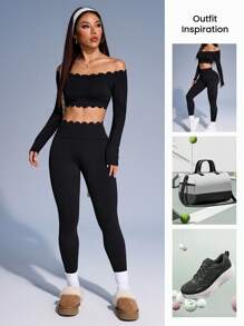 Cheerettes 花卉装饰运动时尚休闲性感瑜伽/跑步套装女士健身套装女士紧身裤套装