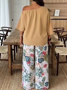 EMERY ROSE 2件套随机印花休闲假日风格大码服装 - 彩色 - 查看 2