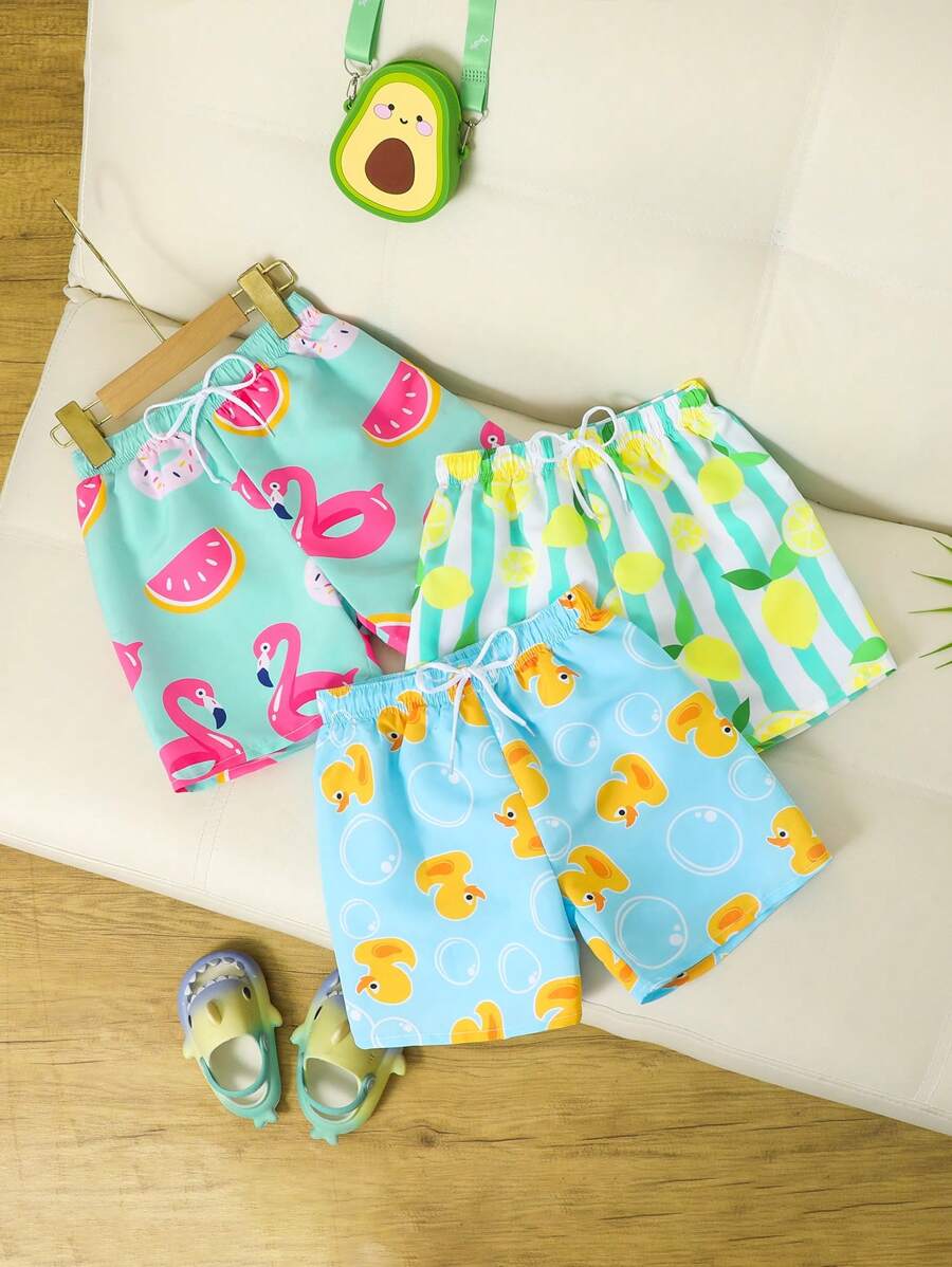 Quần short đi biển rộng rãi có dây rút ở eo dành cho bé trai - Nhiều màu - Xem 1