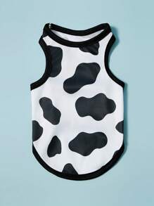 PETSIN 2pcs/Set Cute Cow Print Pet Dog/Cat Cool Breathable Vest, Black And Pink - Multicolor - View 6