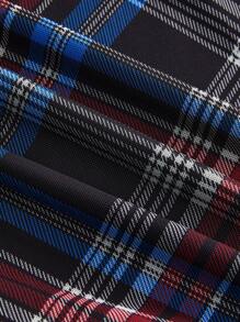 ROMWE J-Fashion Y2K Vintage Checkered Asymmetrical Hem Top - Multicolor - View 3