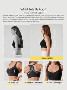 GLOWMODE Lift Off Smoothing Lightweight Soft Push-Up Gel Strip Bra Yoga Pilates Studio Daily Casual Wear