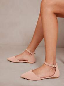 SHUZIA Closed Toe Ankle Strap Flats Summer Shoes Spring Shoes Spring Break Easter Mother's Day Present - Khaki - View 5