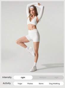 GLOWMODE FeatherFit™ Cropped Limitless Long Sleeve Tank Shrug Top With Thumbhole Low Impact Yoga Daily Summer