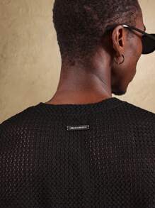 SUMWON Parte superior de tirantes sin mangas de malla tejida para entrenamiento atlético, camiseta de baloncesto transpirable, uso en el gimnasio para fitness - Negro - Ver 5