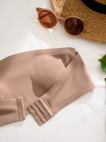 SHEIN 2 chiếc áo ngực Bandeau thoải mái, giản dị, khóa trước cho nữ, cỡ nhỏ - Nhiều màu - Xem 5