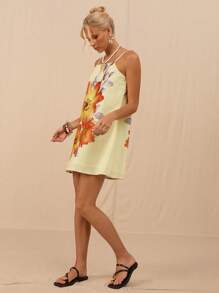 SHEIN Forever 21 女士夏季新款海滩度假宽松A字印花连衣裙 - 彩色 - 查看 6