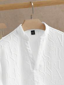 HIMLAND Loose Men's Notched Neck Top & Drawstring Waist Pants Set, Old Money, Cozy Outfits