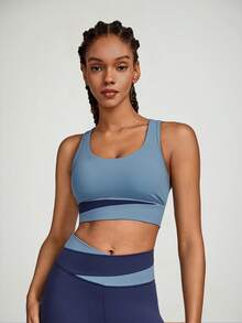 GLOWMODE 女士运动文胸 - 霧霾藍 - 查看 1