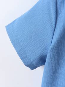 SHEIN 2 pezzi/set Camicia a maniche corte con bottoni davanti e pantaloncini corti per ragazzi giovani