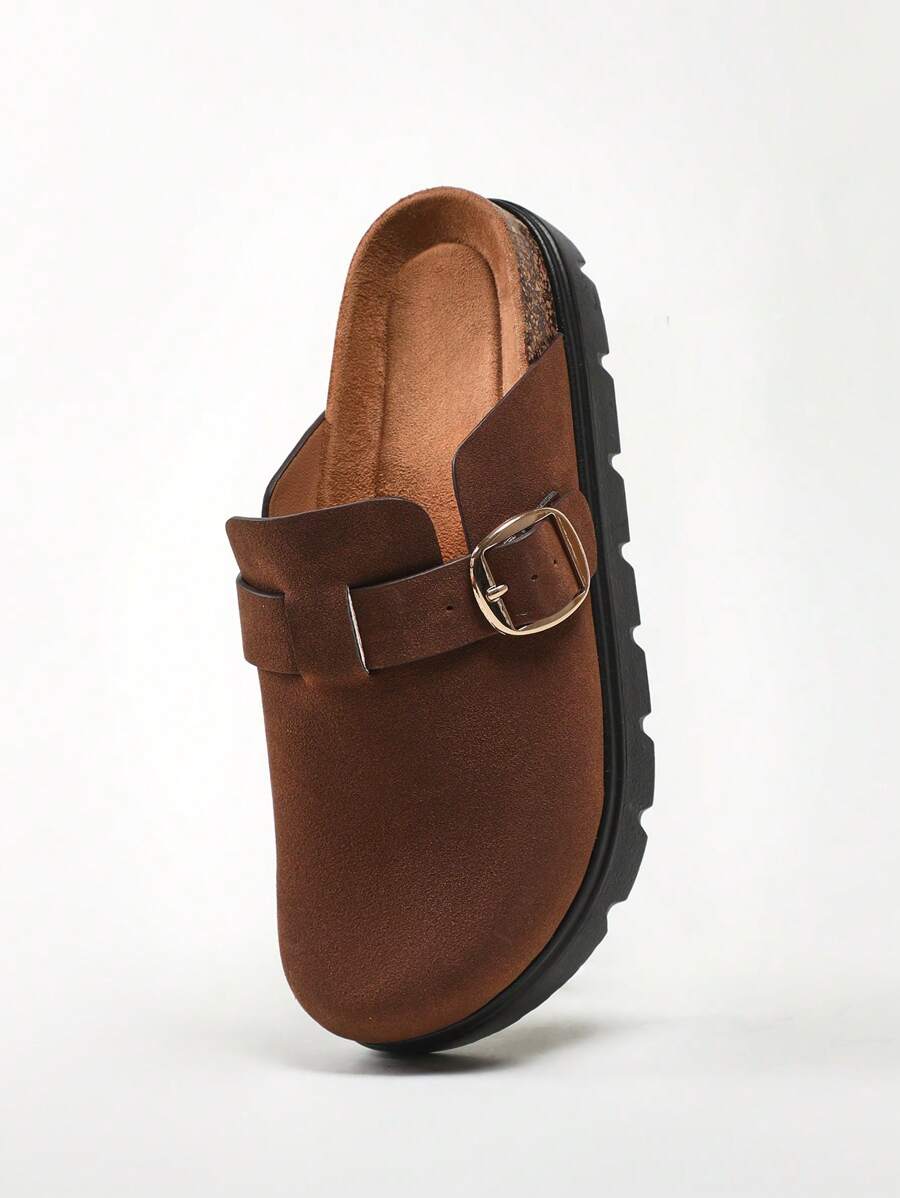 Solezae Brown Chunky Platform Boston Clogs - Superior Comfort And Street Style With Lug White Sole And Contoured Footbed Summer Shoes Spring Shoes Spring Break Easter Mother's Day Present For Christmas Valentine's Day - Brown - View 1
