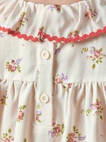 Blossori Baby Mädchen Landhausstil Urlaubs Rüschenkleid