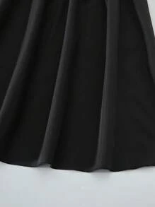 Sweetra Young Teen Girls Contrast Color 2 In 1 Short Puff Sleeve Summer Dress