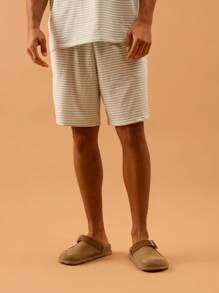 Musero Men Contrast Stripe Longline Short Elasticated Waistband Co-Ord Short Only Summer Spring Holiday Vacation Beachy Poolside