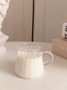 农舍风格玻璃迷你牛奶壶 - 复古条纹咖啡壶和酱料分配器，多用途用于咖啡吧、早午餐餐桌布置和厨房装饰 - 無色 - 查看 6