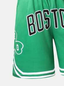 Pantalones cortos casuales tipo Boston con estampado de graffiti para niños a la moda
