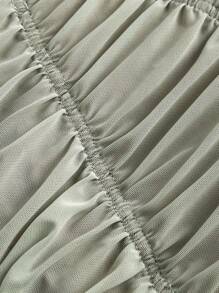 SHEIN MOD Maglietta donna a fascia con nodo in maglia, gialla, top corto primaverile, adatto per festival musicali, abbigliamento western da donna, top estivi carini