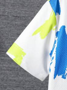 SHEIN Tween Boys 2pcs/Set Letter Print Short Sleeve T-Shirt & Solid Shorts Summer Outfit
