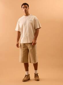 Musero Men Oversized Jersey Graphic Short Sleeve T-Shirt Drop Shoulder Style Summer Spring Holiday Vacation - Grey - View 4