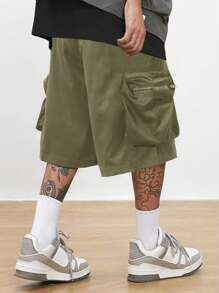 Manfinity EMRG Shorts casuales con cordón en la cintura, bolsillos cargo y rayas para hombre Manfinity Streetrush, ropa urbana y de calle para hombre, regalo para novio