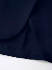 EMERY ROSE Women's Button 3/4 Sleeve Casual Home & Outdoor Blazer - Blue - View 7