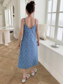 DAZY Tween Girl Casual Dress For Autumn, Back To School Clothes - Blue - View 4