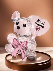 SHEIN 1pc Crystal Bear Ornaments, With Gift Box, Creative Birthday Gift, Wedding Gift, Desktop Car Ornaments, Gifts For Girlfriend/Wife, Boyfriend/Husband, Colleagues, Customers, Leaders, Classmates