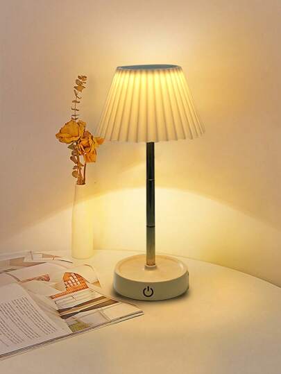 1pc Small Table Lamp For Bedroom - Bedside Lamps For Nightstand, Minimalist Night ,Desk Reading Lamp For Kids Room Living Room Office Dorm