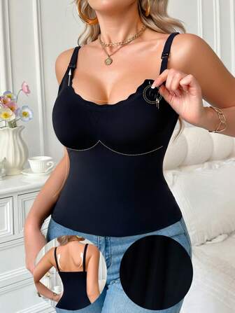 Moonlight & Mama Maternity Solid Color Nursing Camisole Top Seamless