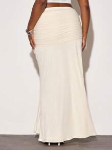 MUSERA Plus Size Tie Detail Maxi Skirt Casual, Spring, Cute, Cool Girl, Casual, Summer