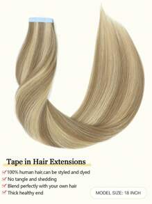 Tape In Hair Extensions Human Hair 14-22" Straight Seamless Skin Weft Hair Extension Tape In Hair Tape Ins Hair Extensions - S12/24 - View 2
