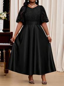 Fleurora Plus Size Formal Evening Gown (Embellished Style), Party Dress, For Wedding Guest