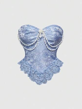 Kawaii Vintage Lace Satin Faux Pearl Corsage Decoration For Women Blouse, Royal Victorian Style, Pink