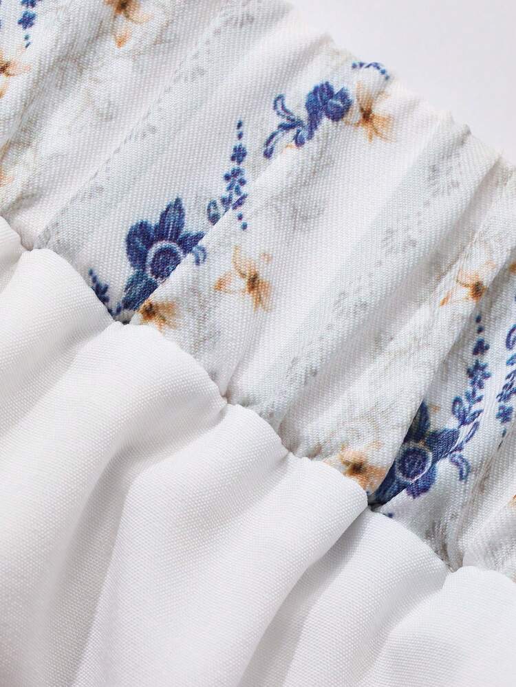 Ditsy Floral Wide Leg Loose Pants, Casual & Vacation Wear For Women In Summer,Teacher Pants