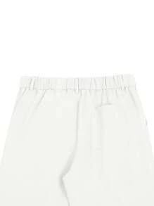 Manfinity Mode 男士纯色口袋直筒休闲/商务白色裤子