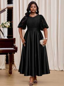 Fleurora Plus Size Formal Evening Gown (Embellished Style), Party Dress, For Wedding Guest