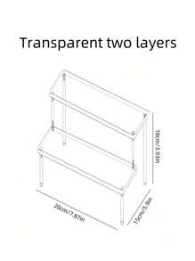 SHEIN Basic living 1PC/2PCS Rak Display Akrilik Transparan 1/3 Lapisan Desain Minimalis Modern Bertingkat Rak Display Multifungsi untuk Meja, Rak Penyimpanan, Cocok untuk Toko, Ruang Tamu, Ruang Belajar, Kamar Tidur, Mainan, dan Kosmetik - MultiWarna - View 4
