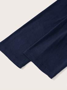 SHEIN Essnce 1 件女式休闲细肩带长袖 T 恤，适合夏季 - 藏蓝色 - 查看 4