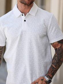 Manfinity Homme Polo de manga corta de color liso para hombres, elegante para el verano