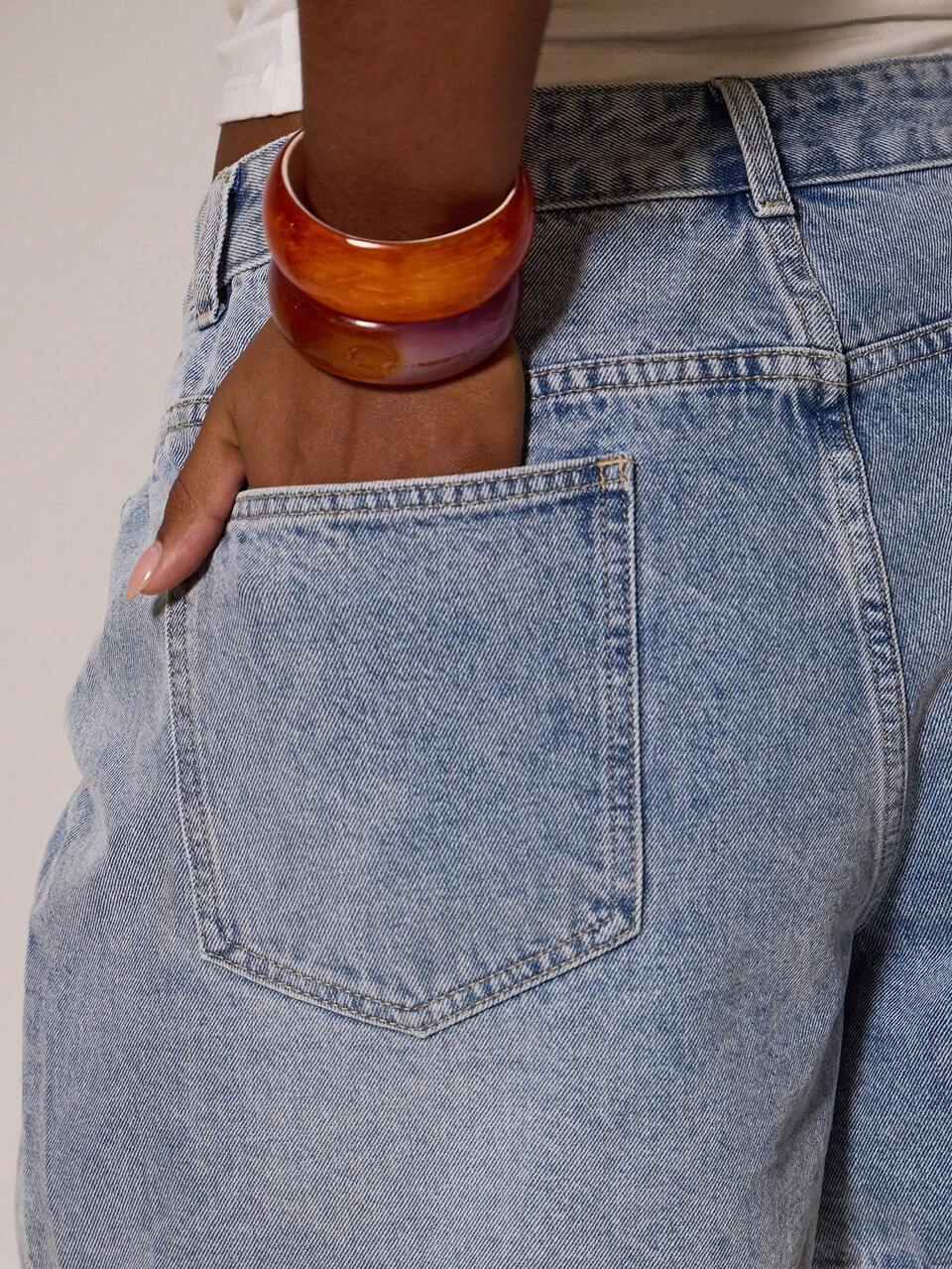 Curve Longline Washed Denim Shorts Streetstyle , Holiday, Vacation, Summer, Beach, Sexy, Cute Back To School Streetwear