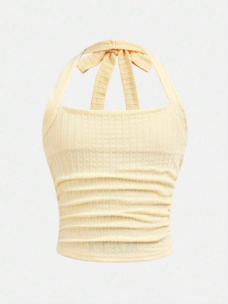 Tween Girls Casual Everyday Cute Solid Color Knit Halter Vest