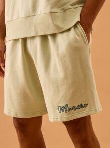Musero Men Lightweight Elasticated Drawstring Waistband Short Branding Summer Spring Holiday Vacation Beachy