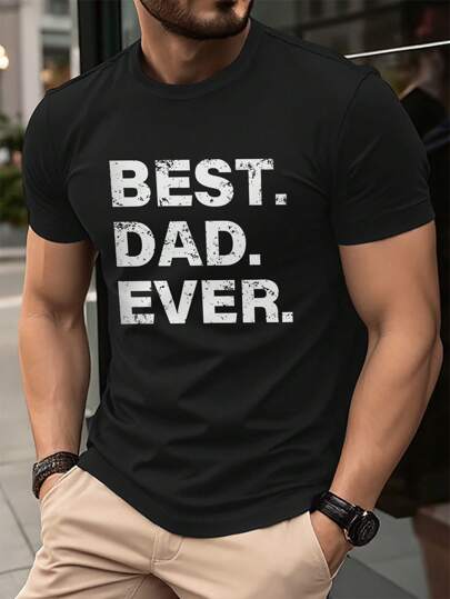 NEOREFINED Father's Day T-Shirt - Super Dad Graphic Print, Soft And Breathable, Comfort Fit Men's T-Shirt, Funny "Best Dad Ever" Gift For New Dads, First Time Fathers, Husbands - Cool And Casual Father's Day Gift