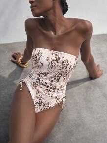 Maija Đồ bơi liền thân dây rút họa tiết da báo cho nữ khi đi nghỉ - Nhiều màu - Xem 3